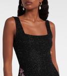 Мини-платье Le Sable с бисером Staud, Dahlia Daydream Black - фото 4