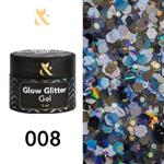FOX Glow Glitter Gel 008 5 мл TM F.O.X - фото
