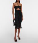 Платье миди из джерси с рюшами Blumarine, Nero - фото 2