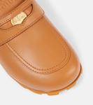 Кожаные мюли с логотипом Miu Miu, Cognac - фото 5