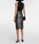 Кожаная юбка миди Magda Butrym, черный - фото 3