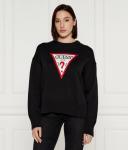 Джемпер женский Guess Jeans с логотипом бренда, черный - фото