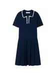 Платье Lubua из органического хлопка со складками Bonpoint, синий - фото