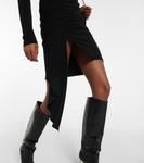 Асимметричное мини-платье из крепа Off-White, черный - фото 5