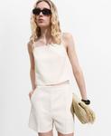 Женский укороченный топ на пуговицах MANGO, Ecru - фото