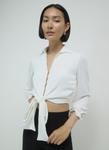 Блуза Calliope CROP CON NODO, Bianco Lana/White Denim - фото