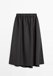 Юбка Massimo Dutti FLARED MIDI WITH ELASTICATED WAISTBAND , Black - фото 6