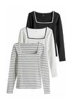 Топ THE SET REGULAR FIT, Black/White Stripe/Black - фото