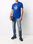 Прямые джинсы с эффектом потертости VERSACE, синий - фото 2