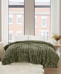 Плюшевое одеяло для кровати, размер Full/Queen Brooklyn Loom, Green - фото