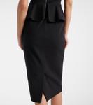 Космическое платье-пеплум из джерси миди Max Mara, черный - фото 5