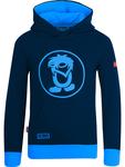 Пуловер с капюшоном Trollkids, цвет dunkelblau/blau - фото
