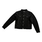 Куртка alphabet patterned turn down collar denim jacket 'black' Off-White, черный - фото