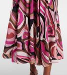 Платье миди из шелкового крепдешина Marigold Rixo, Marble Pink - фото 5