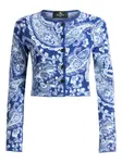 Кардиган с жаккардовым узором "пейсли" Etro, синий - фото