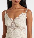 Кружевное макси-платье Rabanne, слоновая кость - фото 4