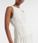 Платье макси из джерси со сборками Alaïa, Blanc - фото 7