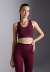 Бюстгальтер Even&Odd active MEDIUM SUPPORT RIBBED SPORTS BRA WITH RACER BACK, Bordeaux - фото