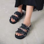 Шлепанцы женские джинсовые черный Injoylife - фото 2