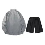 Футболка унисекс FAX FOR FMACM, серо-черные шорты - фото 9