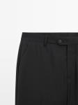Костюмные брюки из 100% шерсти Massimo Dutti, черный - фото 2