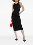 Платье миди с вырезом и пряжкой Versace Jeans Couture, черный - фото 5