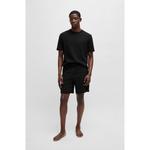 Пижамные шорты с вафельной структурой и вышитым логотипом HUGO, черный - фото 2