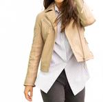 Кожаная куртка Pasja цвета «ириска» Mauritius, Toffee - фото