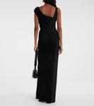 Платье из драпированного джерси и крепа medusa '95 Versace, черный - фото 3