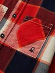Детская фланелевая рубашка в стиле оверсайз с клетчатым принтом Benetton, Multi - фото 3