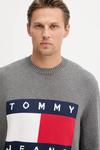 Хлопковый свитер Tommy Jeans, серый - фото 4