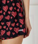 Шорты женские Hugo Bodywear пижамные с принтом, черный/красный - фото 4