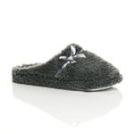 Флисовые тапочки-мюли на плоском каблуке AJVANI, серый - фото
