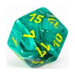 d10 Малахитовый с желтым, Dice - Vortex - d20 (Chessex) - фото
