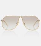 Авиаторские солнцезащитные очки с логотипом Miu Miu - фото