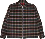 Рубашка Supreme Shadow Plaid Flannel Zip Up 'Green', зеленый - фото