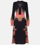 Платье миди с цветочным принтом Etro, Print On Blue Base - фото