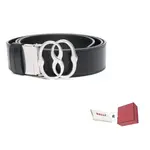 BALLY Кожаный ремень с текстурой, Black - фото