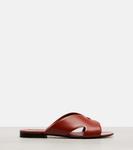 Кожаные шлепанцы Vera Loro Piana, Vinegar - фото 4