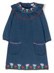 Stella McCartney Kids джинсовое платье с вышивкой, синий - фото