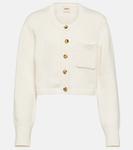 Укороченный кашемировый кардиган lavan Khaite, белый - фото