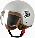 Шлем винтажный Dcoltmi-888 Vespa, светло-серый - фото