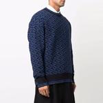 Jacquard Monogram Knit Sweater VERSACE, синий - фото 6