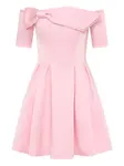 Платье мини Aymee со складками и бантом Rebecca Vallance, розовый - фото