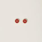 Серьги из металла с эмалью MIU MIU, красные - фото