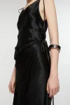 Атласное платье Acne Studios, черный - фото 4