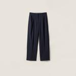 Шерстяные брюки MIU MIU, синий - фото