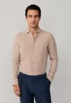 Рубашка кент Hackett London, Taupe Beige - фото