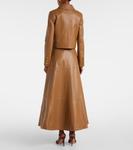 Укороченная кожаная куртка Astley Altuzarra, Saddle - фото 3