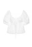 Блуза NA-KD PUFF SHOULDER FRONT, White - фото 5